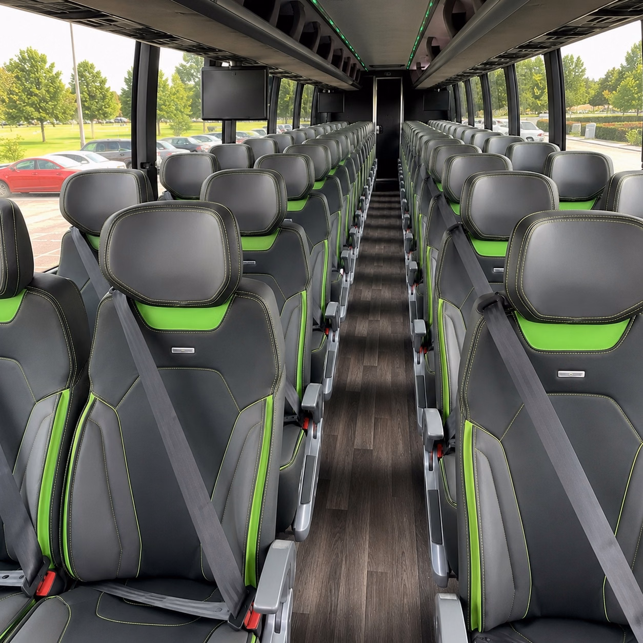 56 passenger charter bus interior